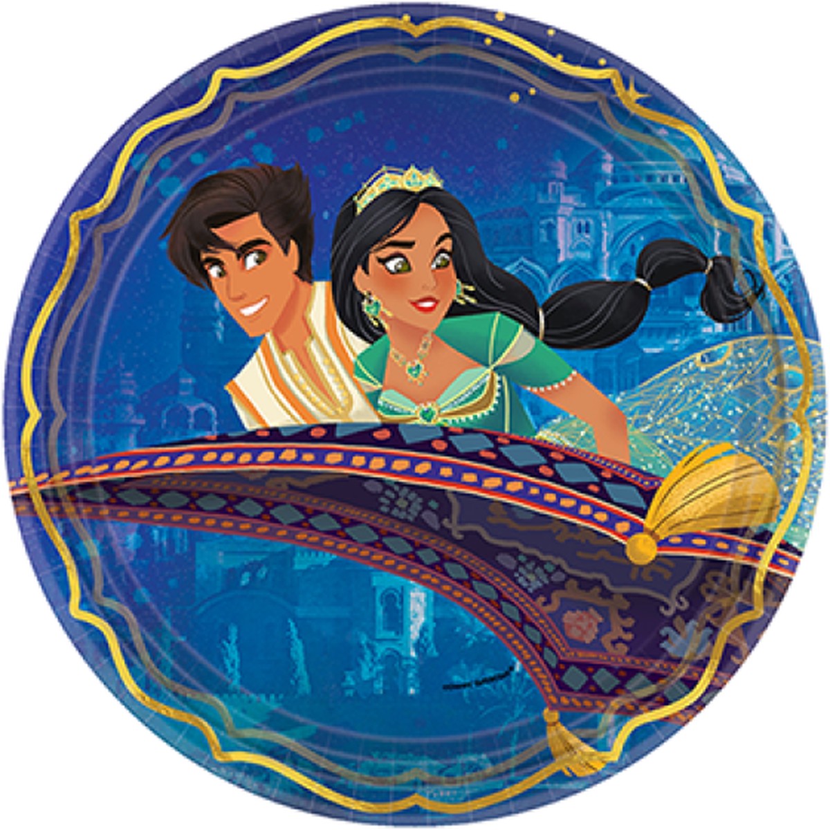 Aladdin 23cm Round Metallic Paper Plates Pk8