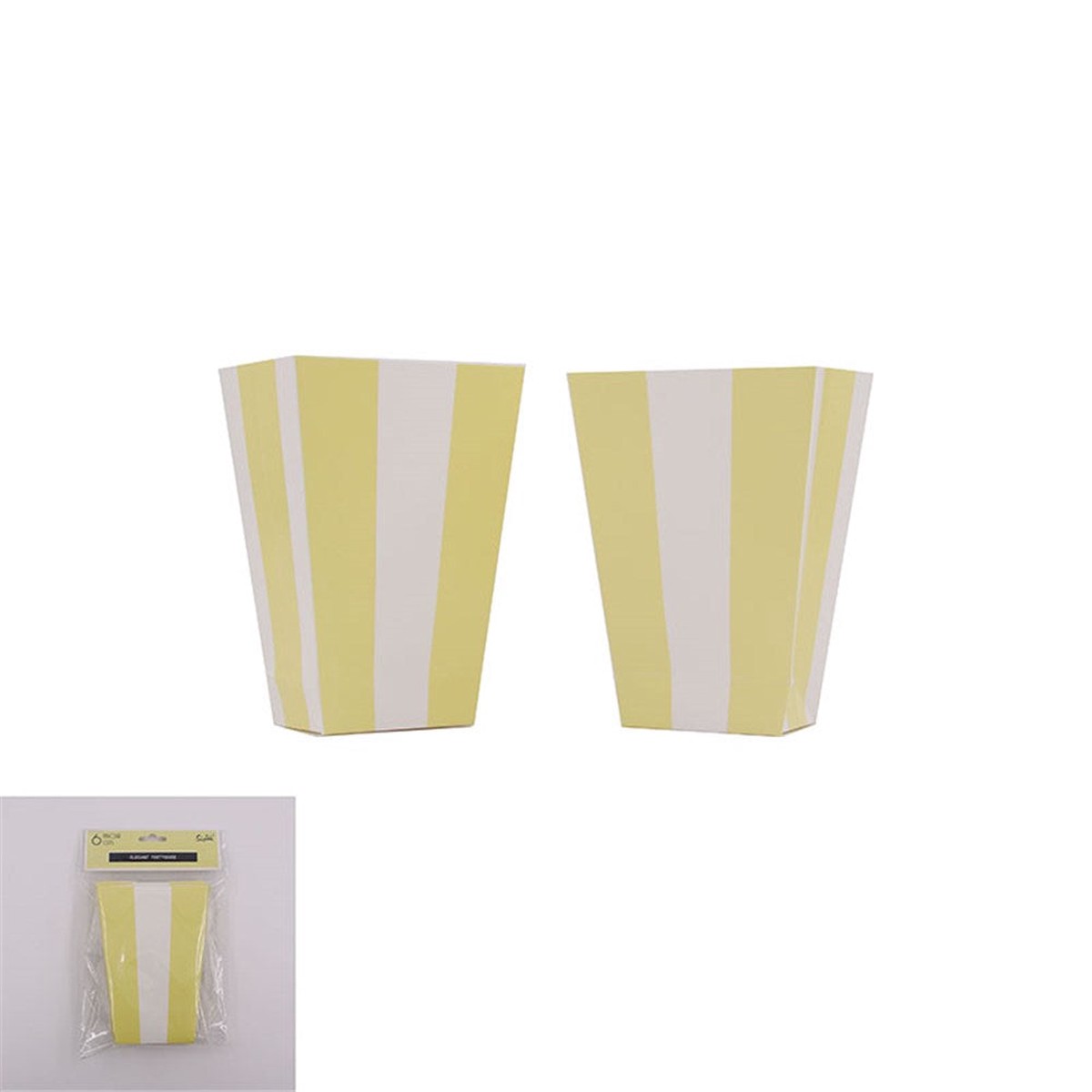 Favour Box 6Pk Yellow Striped