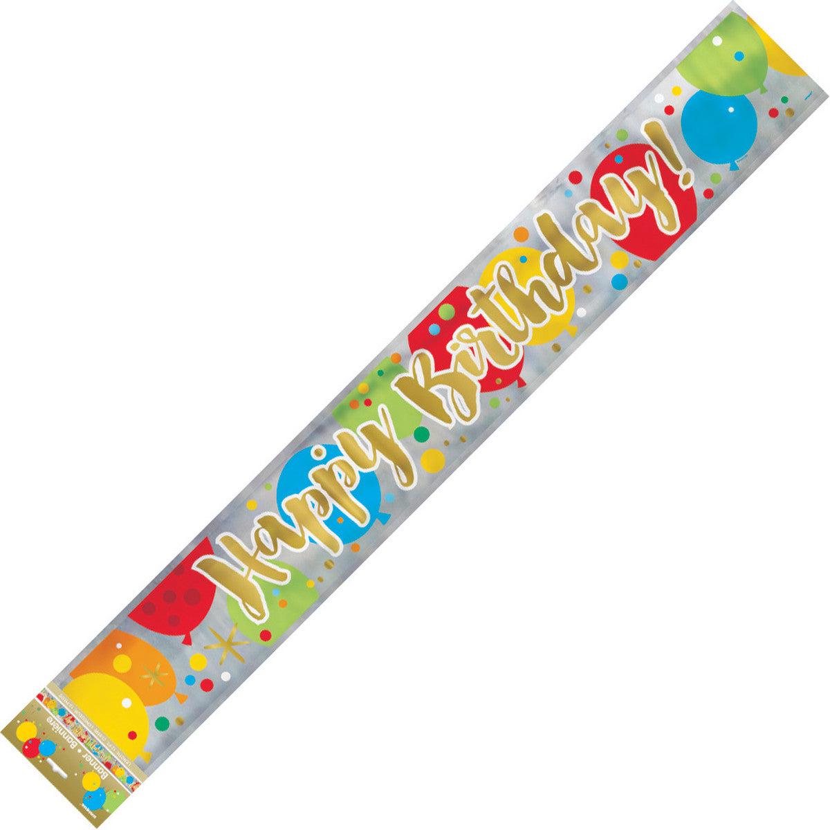 Glitzy Gold Birthday Happy Birthday Foil Banner 12ft