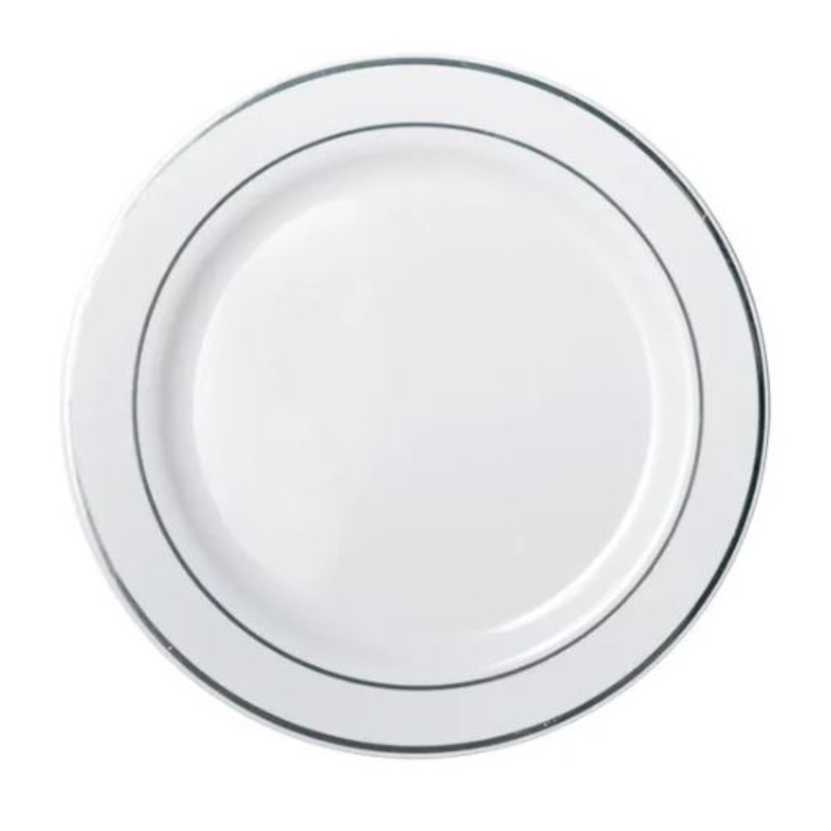 Heavy Duty Dinner Plate With Silver Lining 26cm Pk6