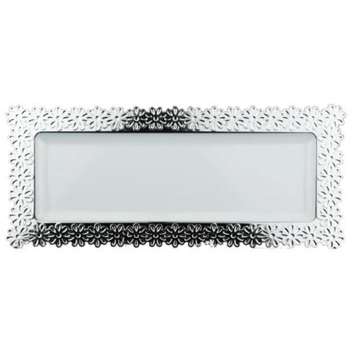 Heavy Duty Serving Platter With Silver Rim 40x22.2cm Pk1