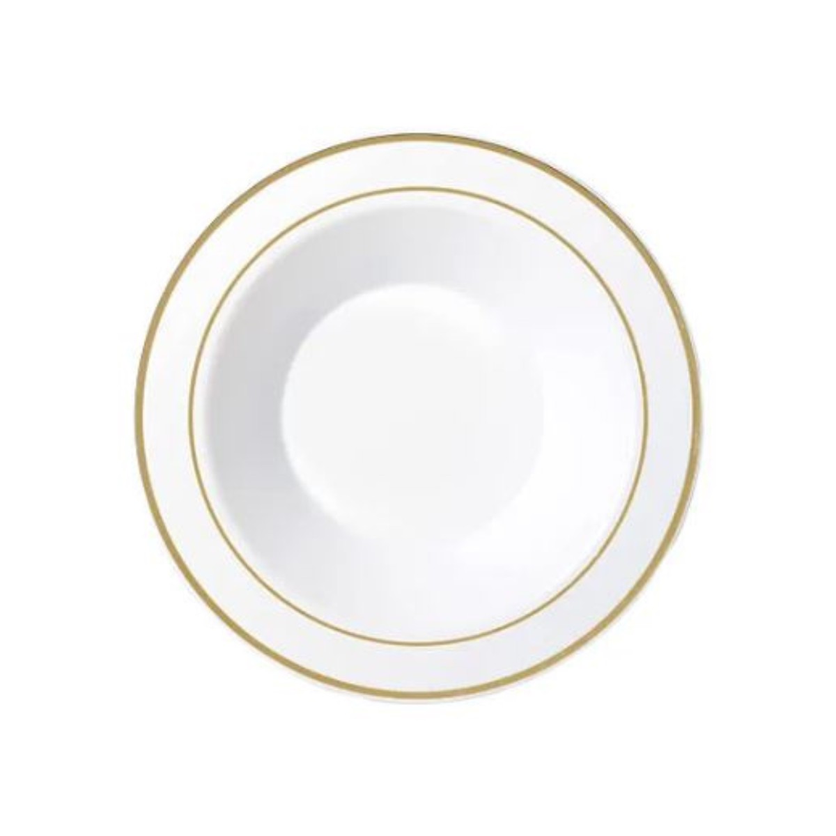 Heavy Duty White Bowl With Gold Lining 19cm Pk6