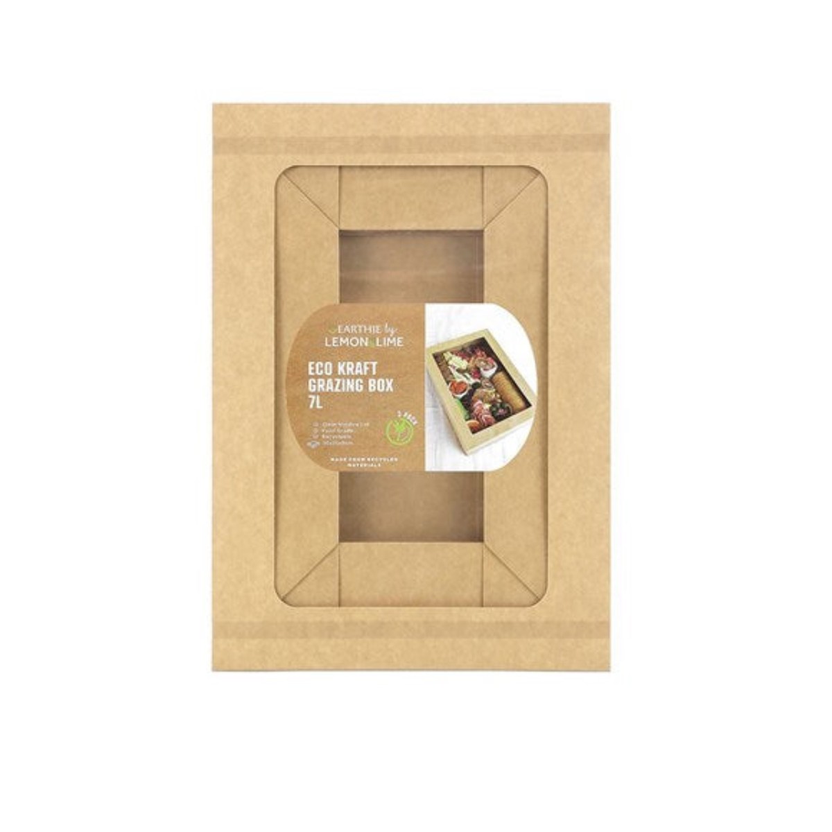Lemon And Lime Eco Kraft Grazing Box 7L 3Pk36X25X8Cm