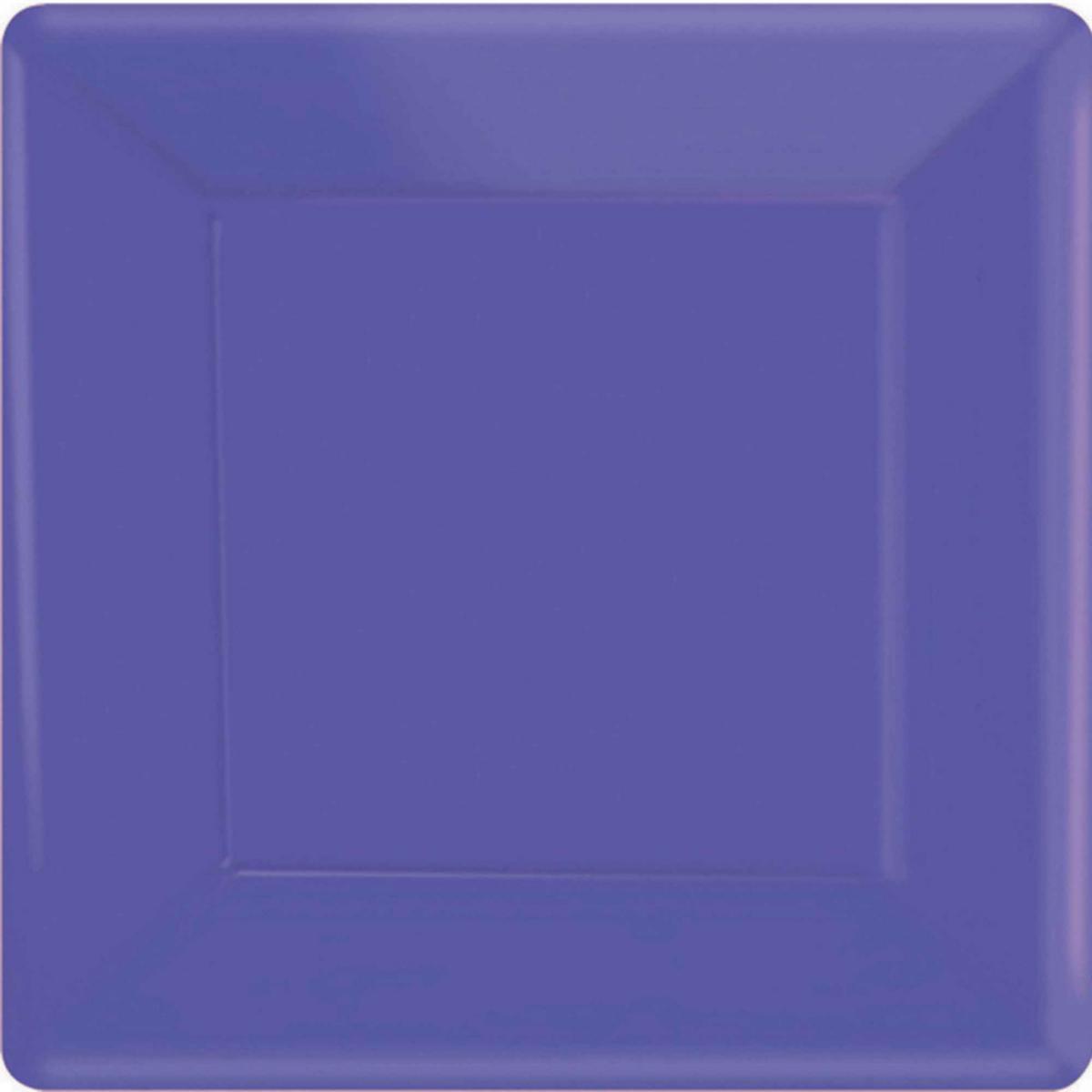 Paper Plates Square New Purple 26cm 20pk