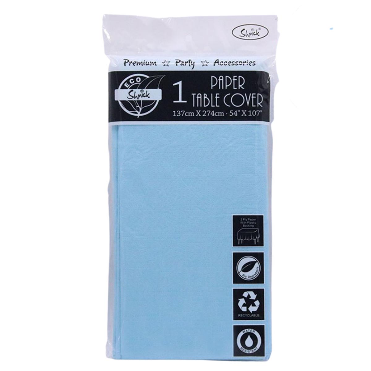 PAPER TABLE COVER 3PLY 137x274CM - BLUE