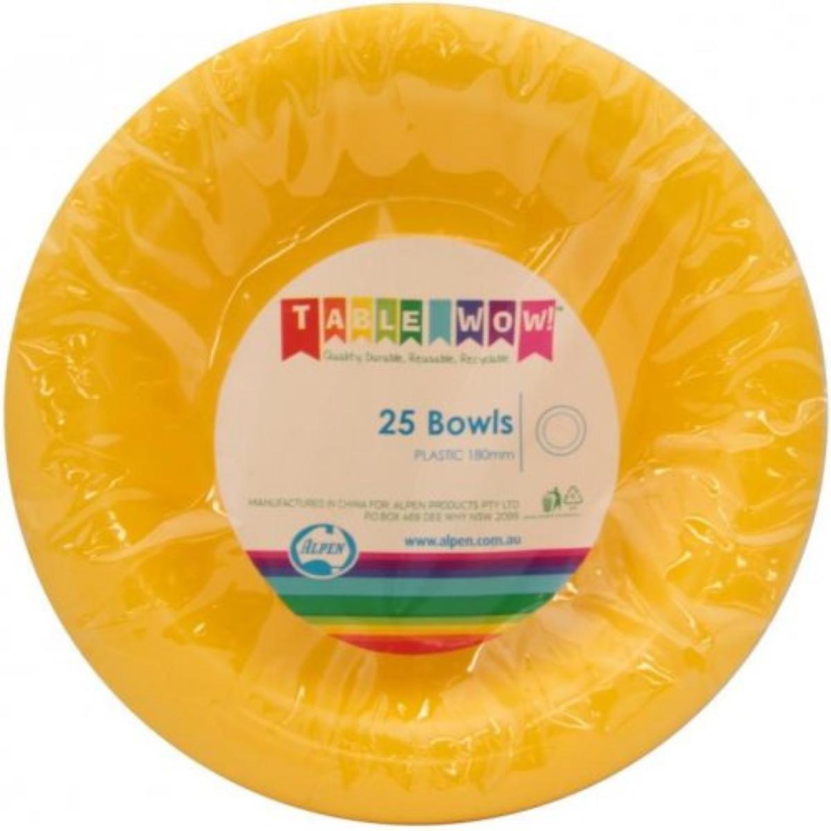 Reusable Bowl 18cm Yellow 20Pk