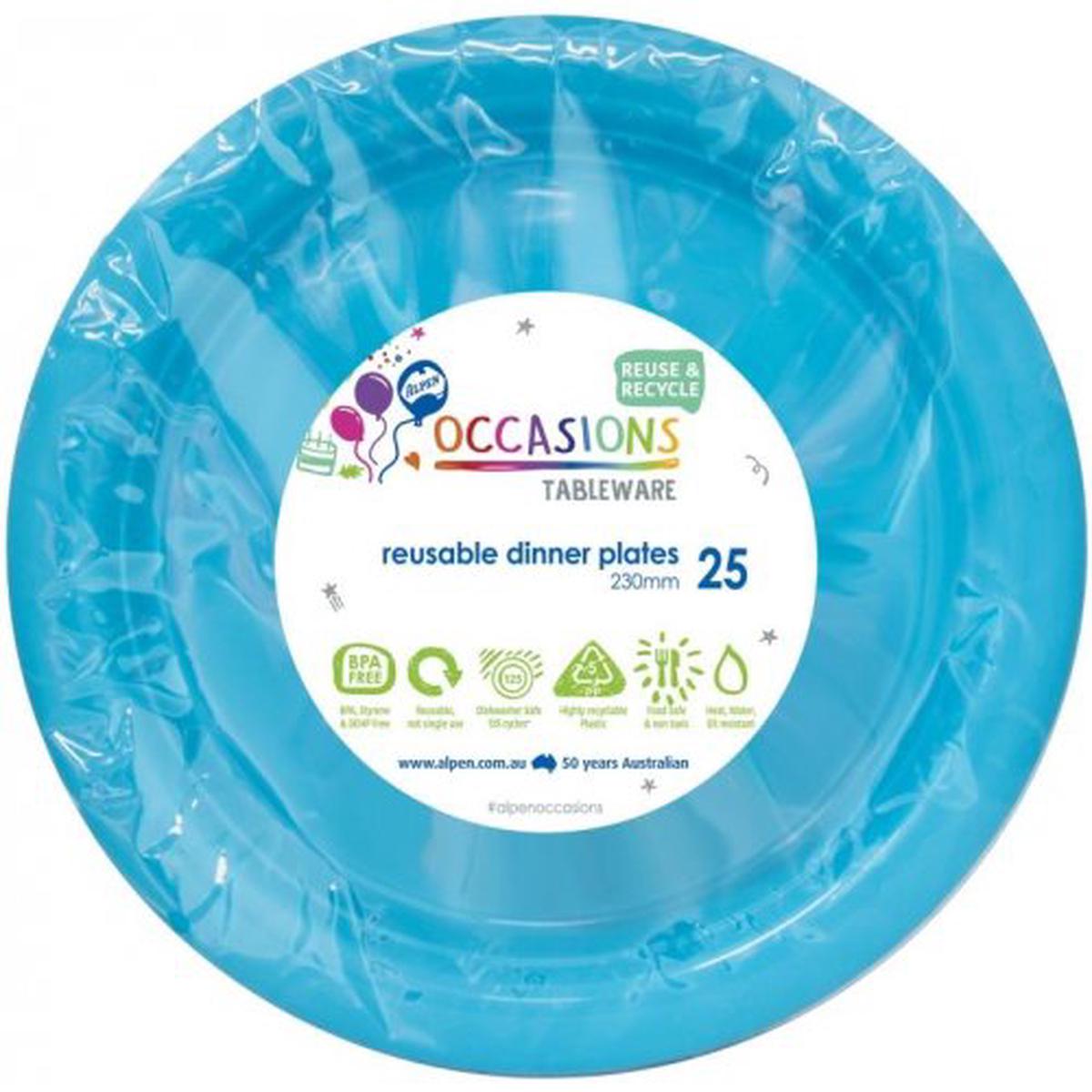 Reusable Dinner Plate Azure Blue 23cm 20Pk