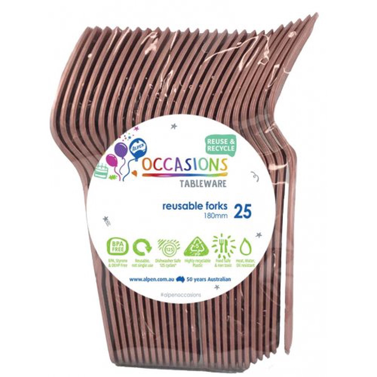 Reusable Fork Rose Gold 20Pk