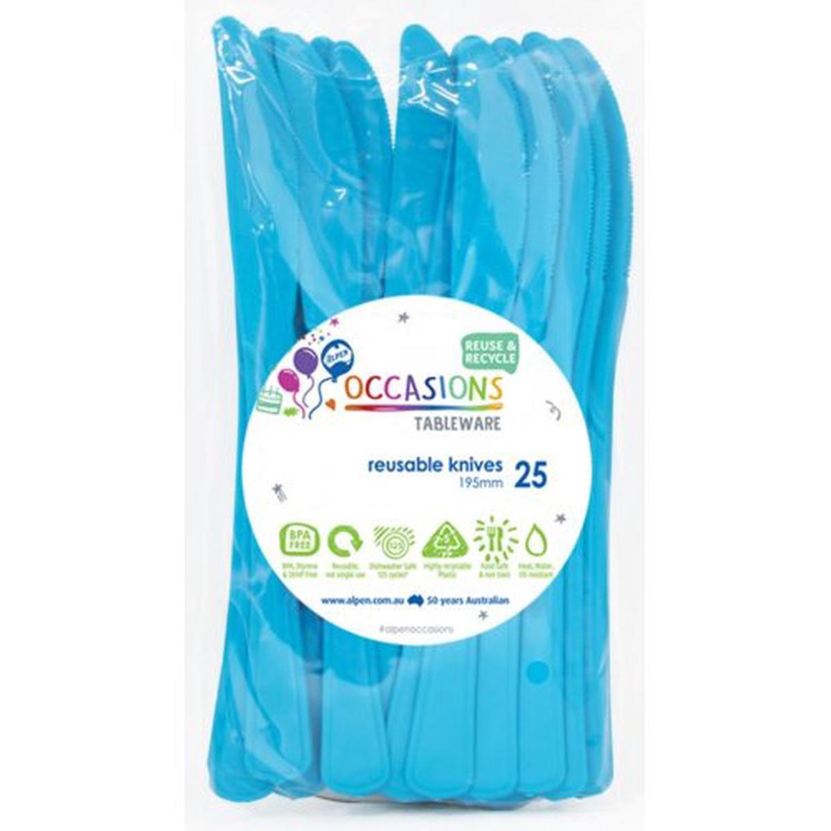 Reusable Knifes Azure Blue 20Pk