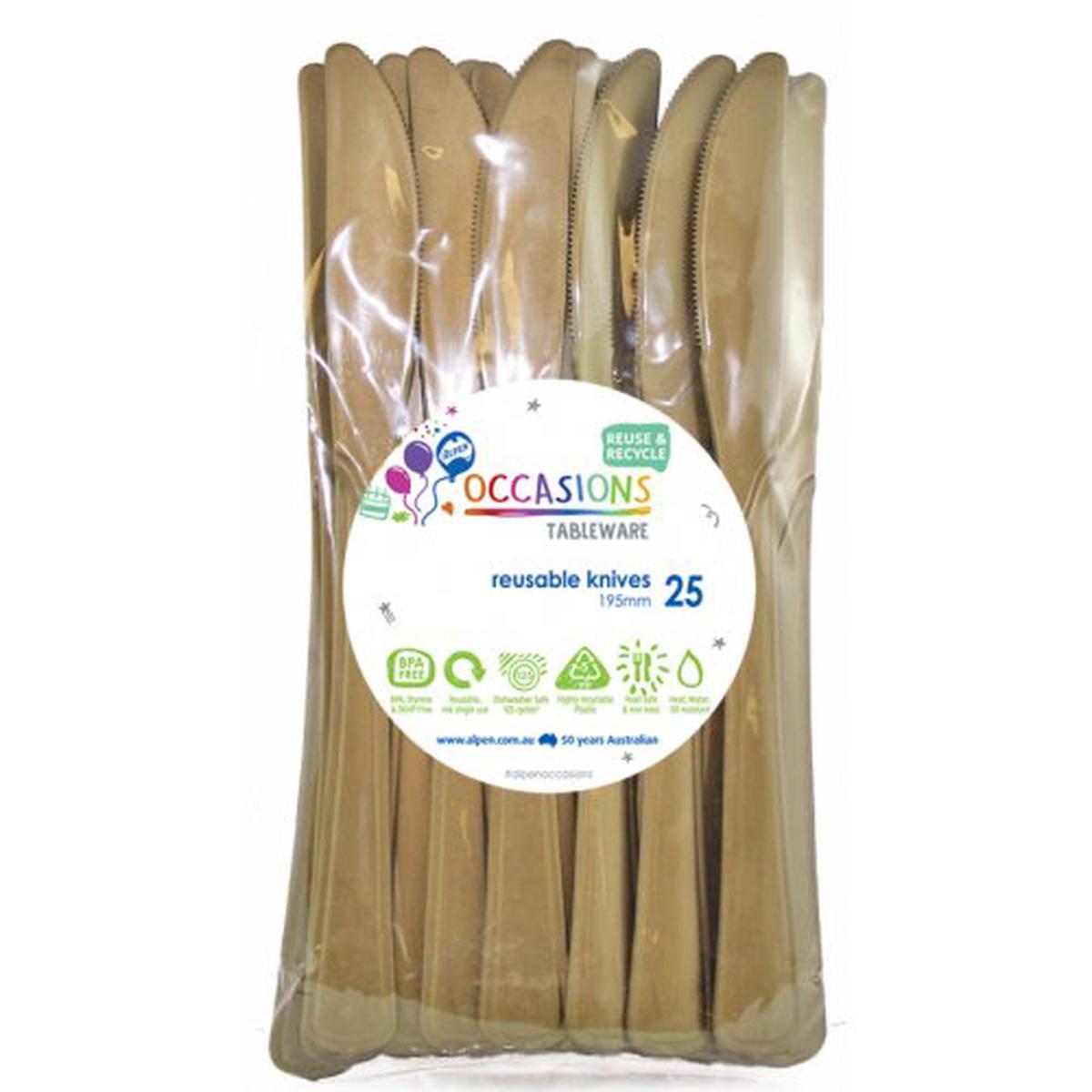Reusable Knives Gold 20Pk