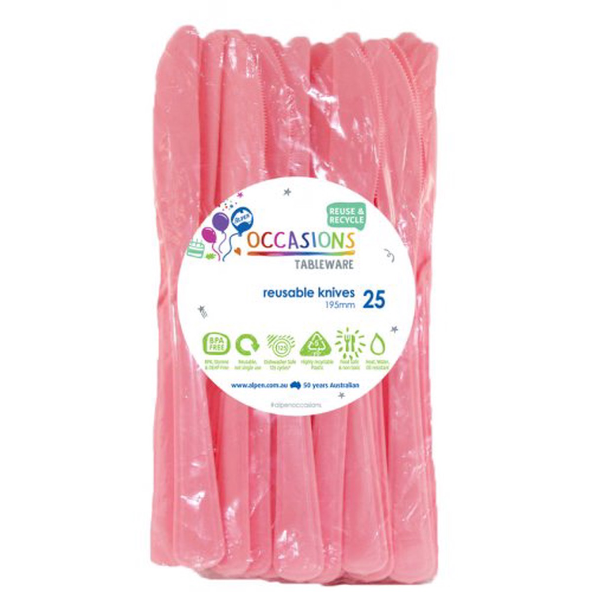 Reusable Knives Light Pink 20Pk