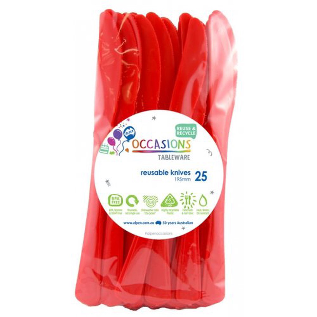 Reusable Knives Red 20Pk