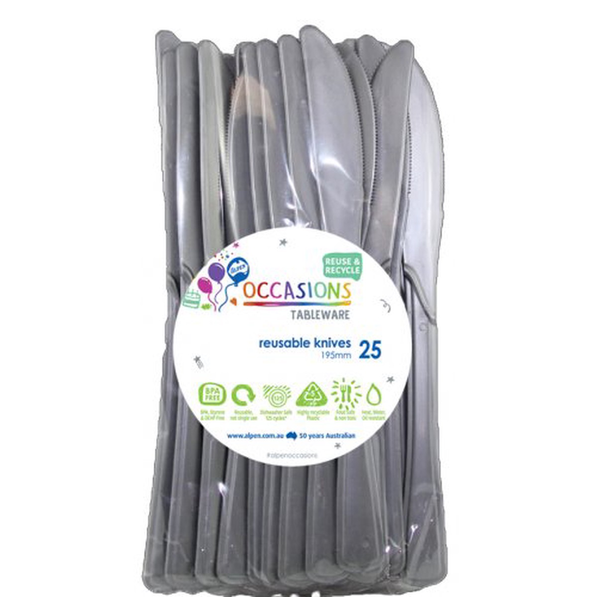 Reusable Knives Silver 20Pk