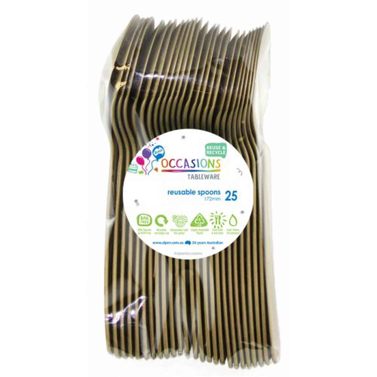 Reusable Spoons Gold 20Pk