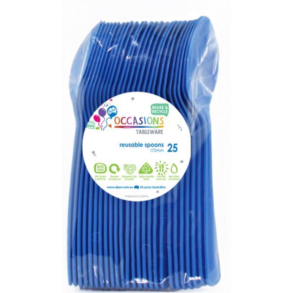 Reusable Spoons Royal Blue 20Pk