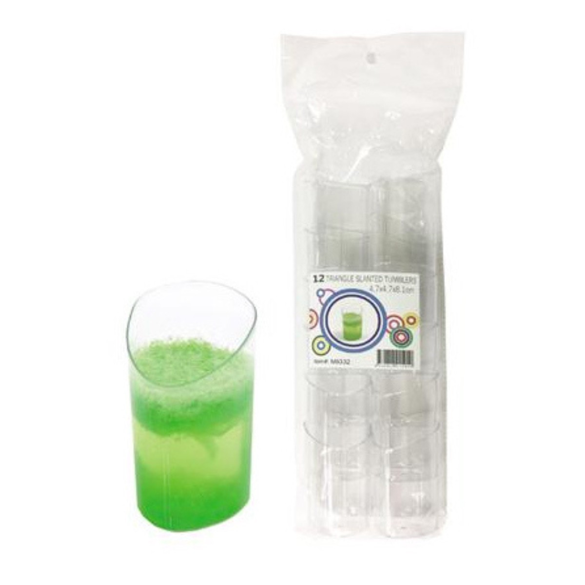 Tri Slanted Cups Clear (12pk)