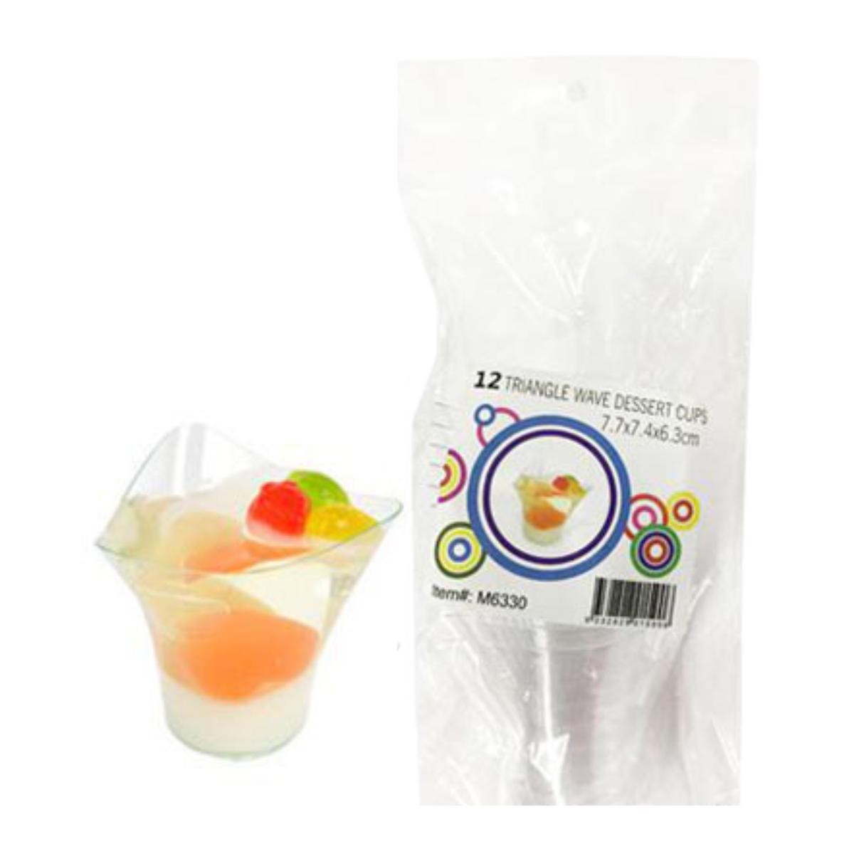 Triangle Wave Cups Clear 12pk
