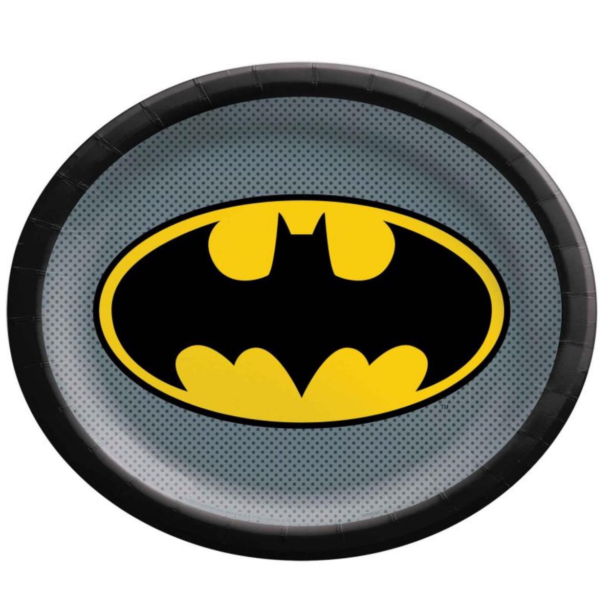 Batman Heroes Unite Shaped Paper Plates 30cm x 25cm 8pk
