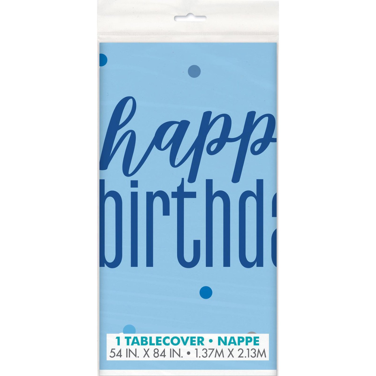 Blue Happy Birthday Printed Tablecover 137cm x 213cm