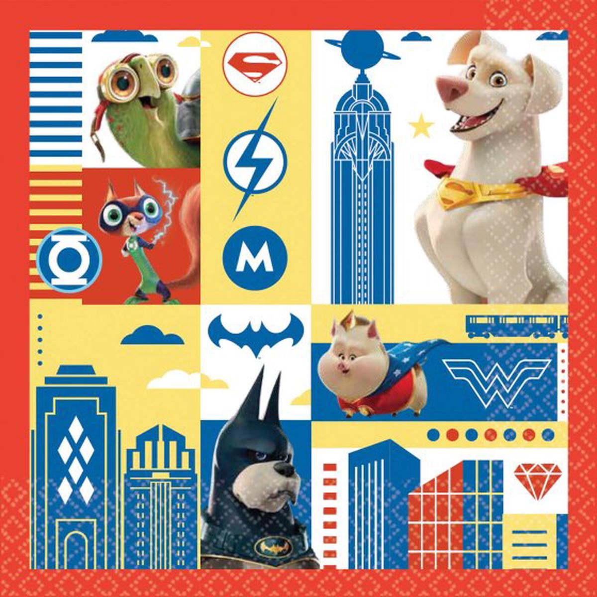 DC Super Hero Pets Lunch Napkins Pk16