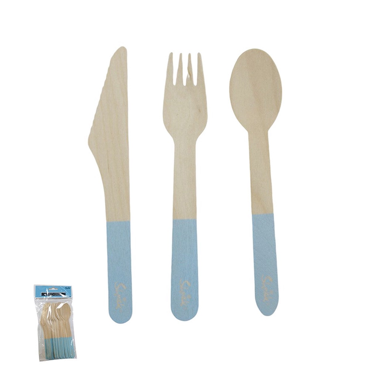 Eco Cutlery 16Cm Asstd Blue 18Pk