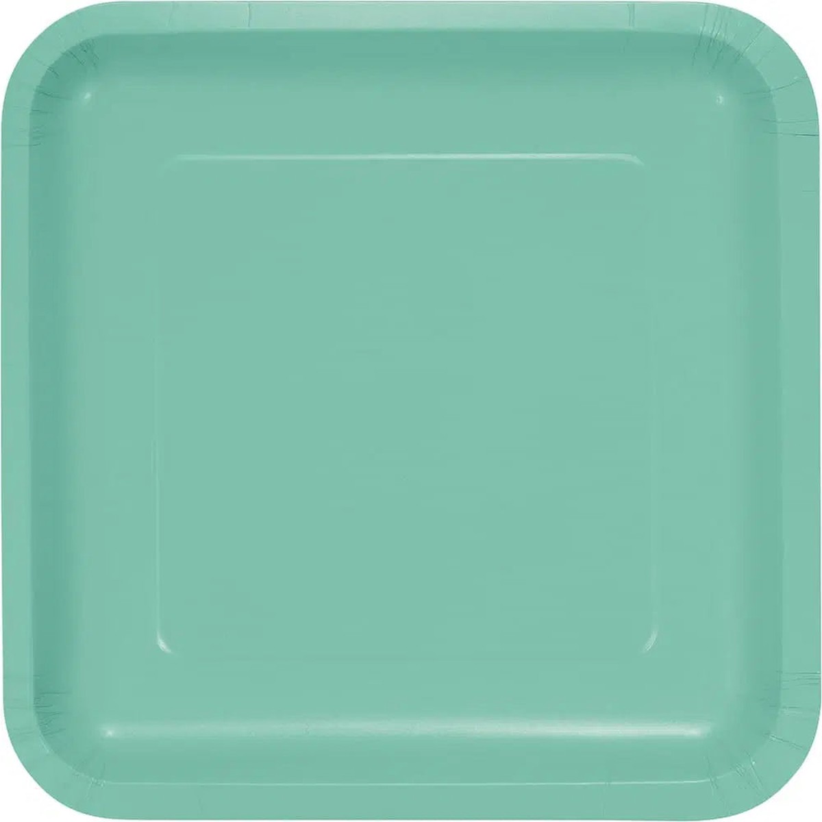 Fresh Mint Green Square Dinner Plates Paper 23cm 18pk