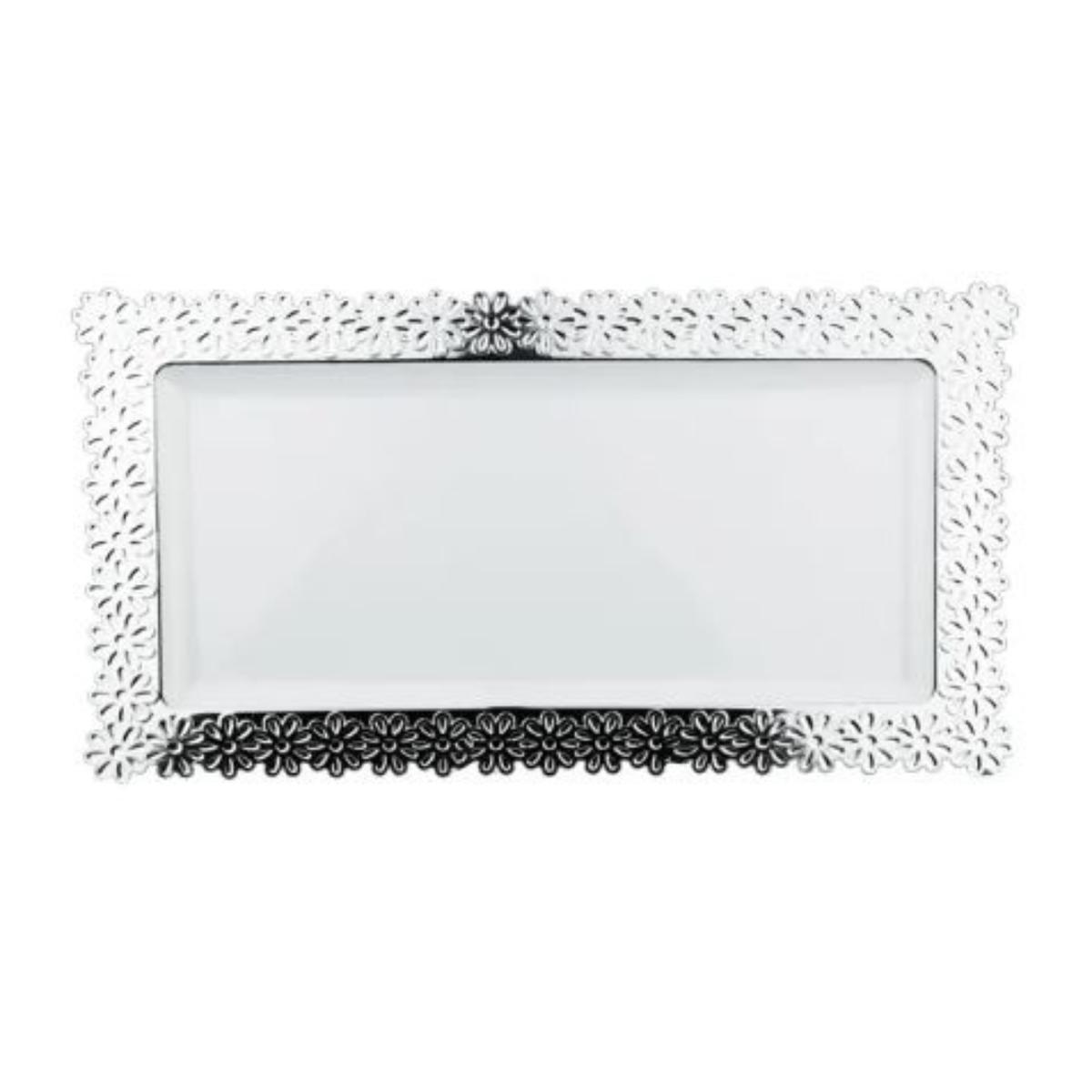 Heavy Duty Serving Platter With Silver Rim 36x15.7cm Pk2