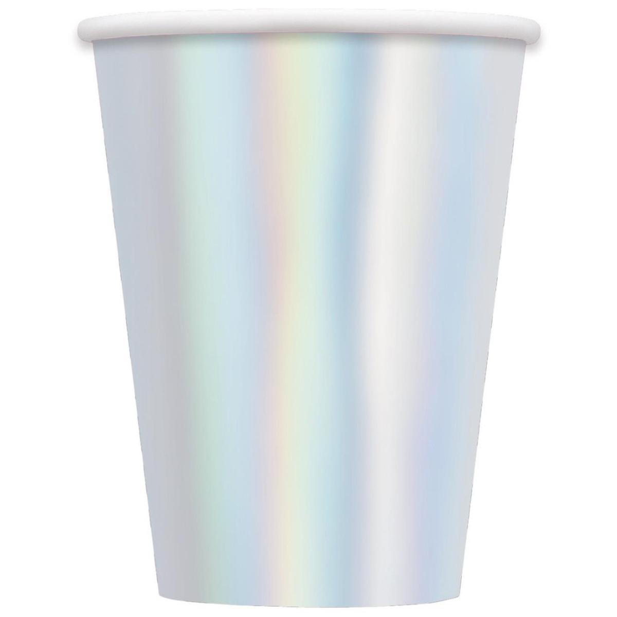 Iridescent Foil 355ml (12oz) Paper Cups 8pk