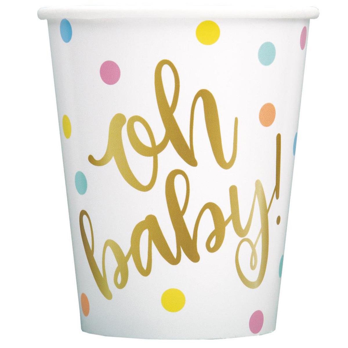 Oh Baby 270mL (9oz) Paper Cups 8pk