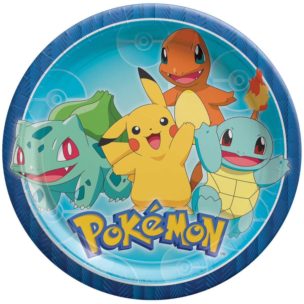 Pokemon Classic 23cm Round Paper Plates NPC 8Pk