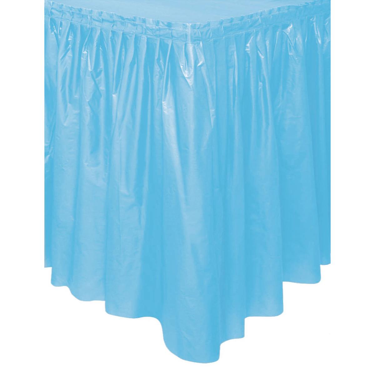 Powder Blue Plastic Tableskirt 73cm x 4.3m