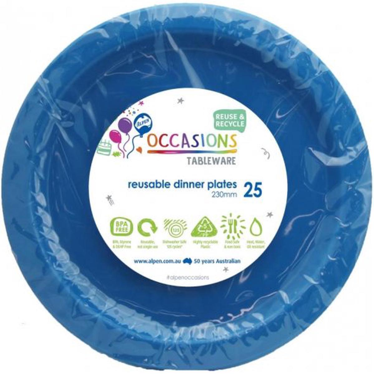 Reusable Dinner Plate Royal Blue 23cm 20Pk