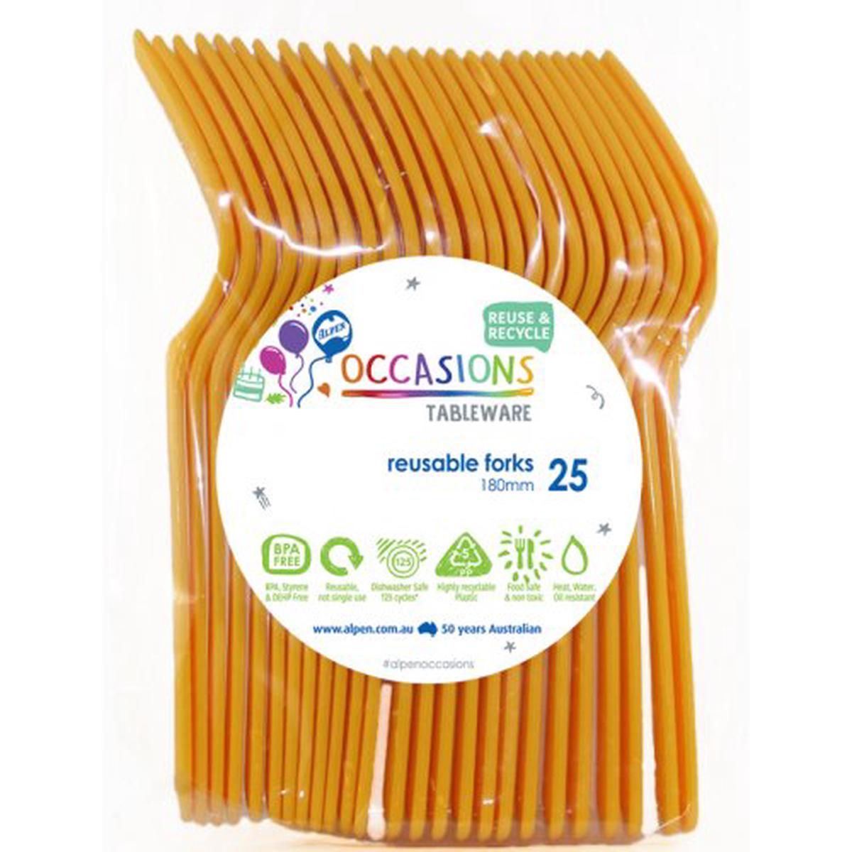 Reusable Forks Yellow 20Pk