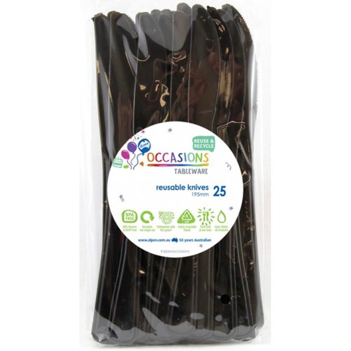 Reusable Knives Black 20Pk