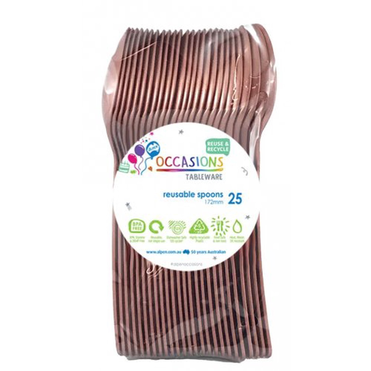Reusable Spoon Rose Gold 20Pk