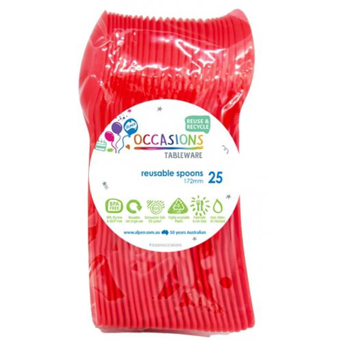 Reusable Spoons Red 20Pk