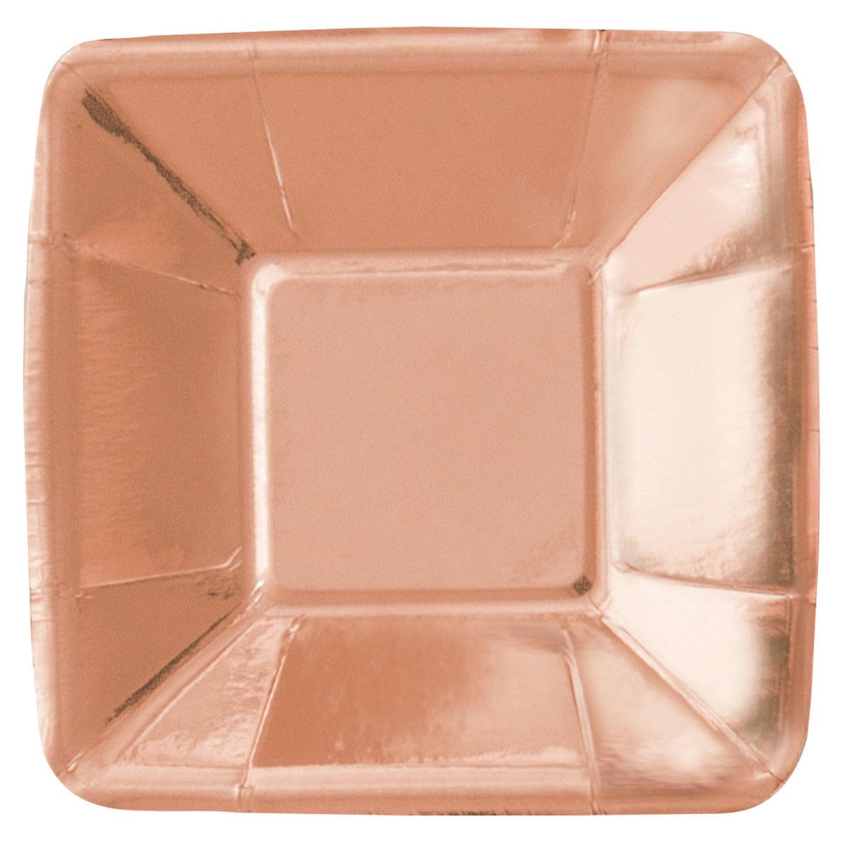 Rose Gold 13cm Square Appetizer Paper Plates 8pk