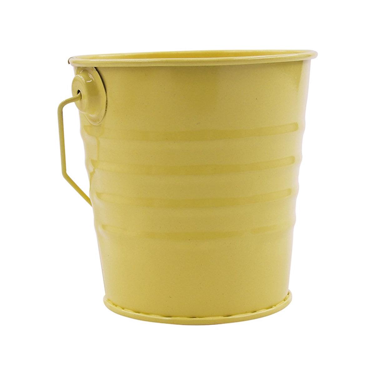 Yellow Tin Bucket 10cm x 7.5cm x 11cm