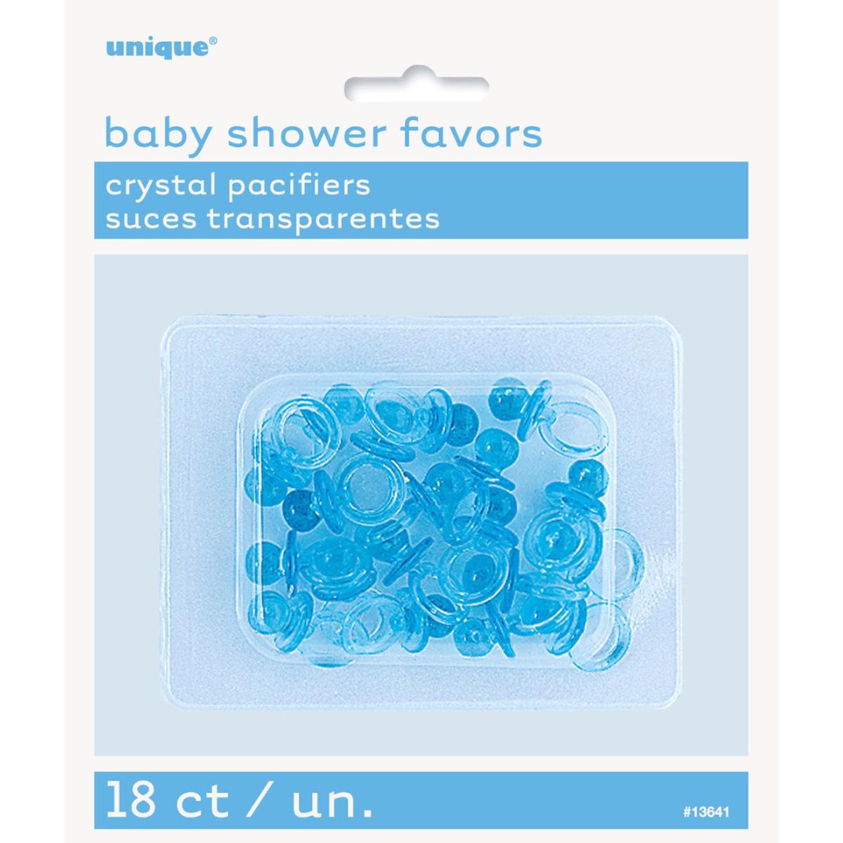 18 Pacifiers Crystal Blue 2.5cm