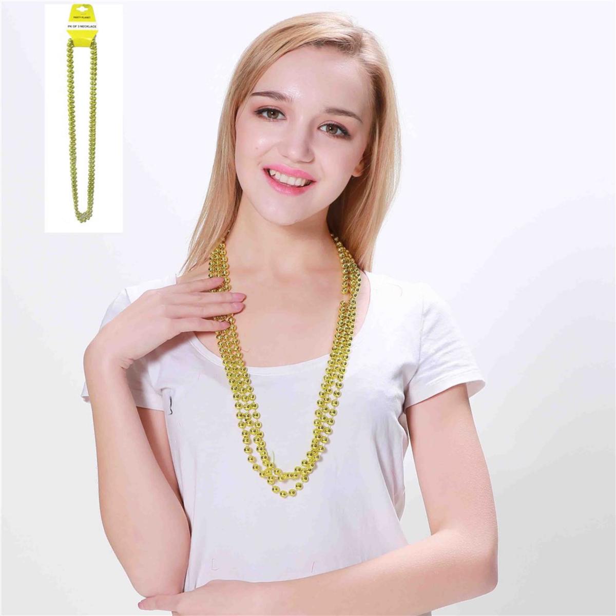 3PK 80CM PARTY NECKLACEGOLD