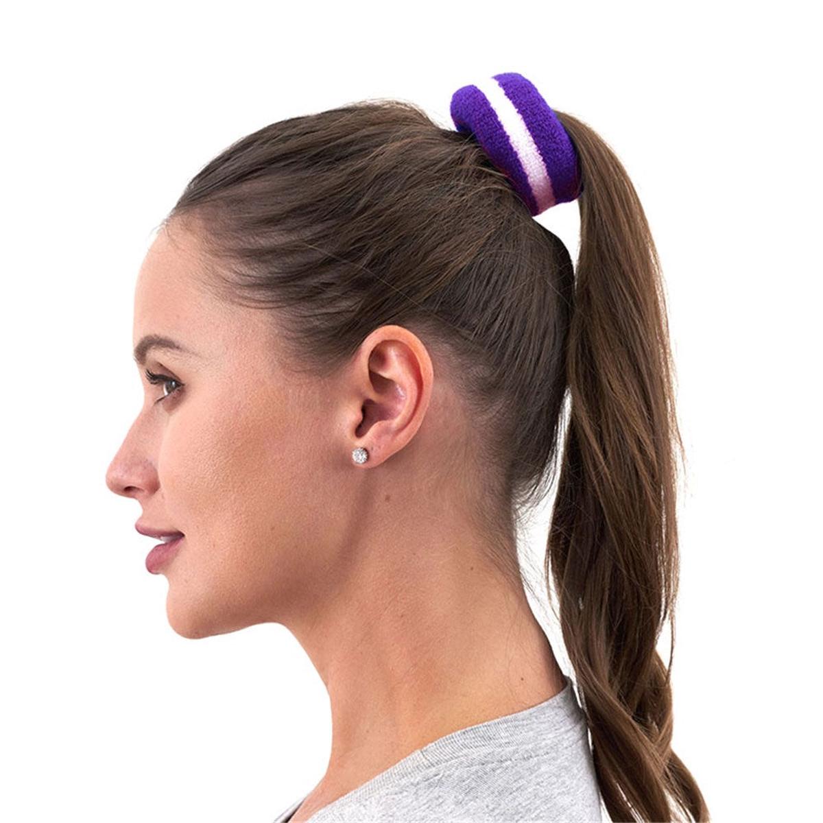 HAIR BAND 2PK STRIPE PURPLE