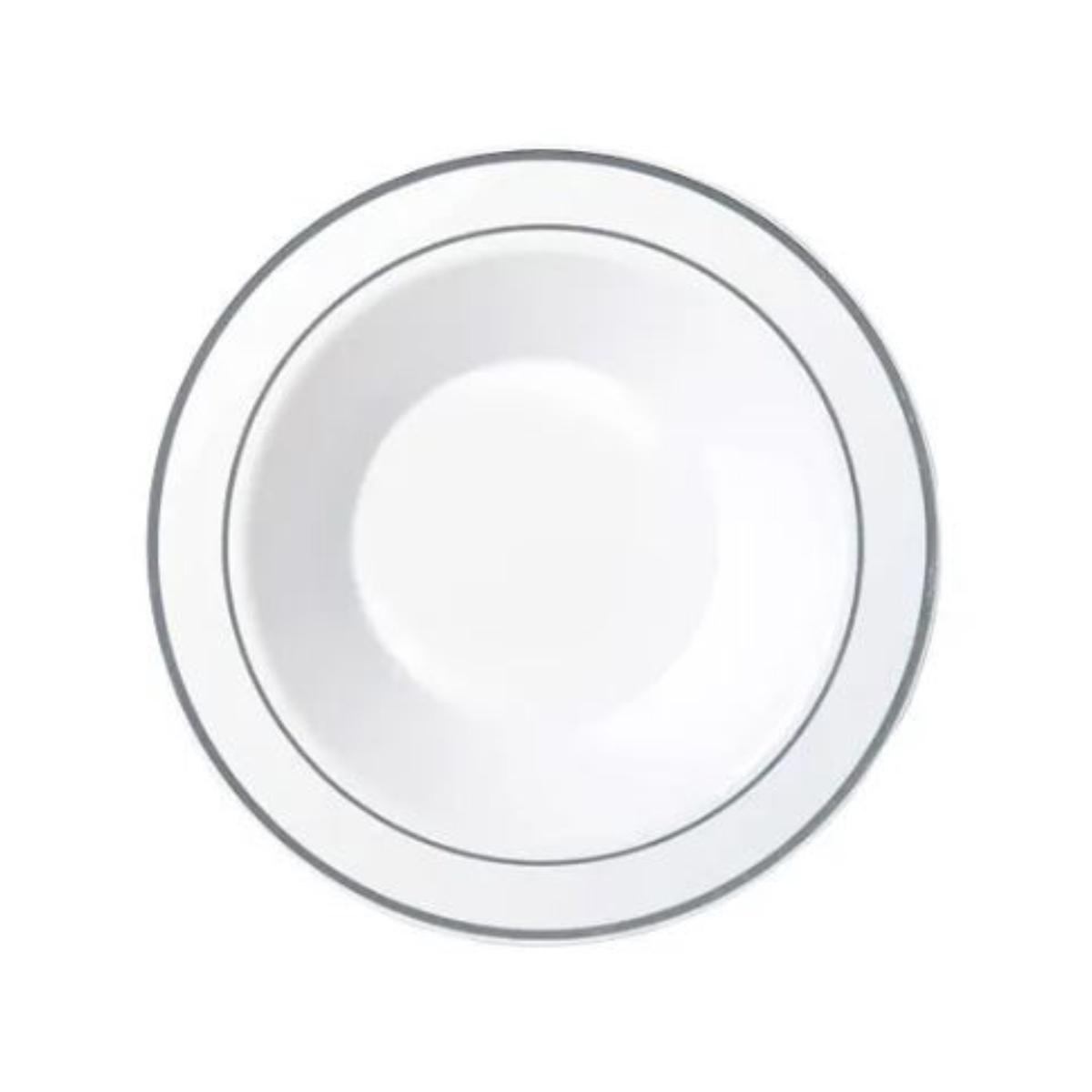 Heavy Duty Bowl With Silver Lining 19cm Pk6