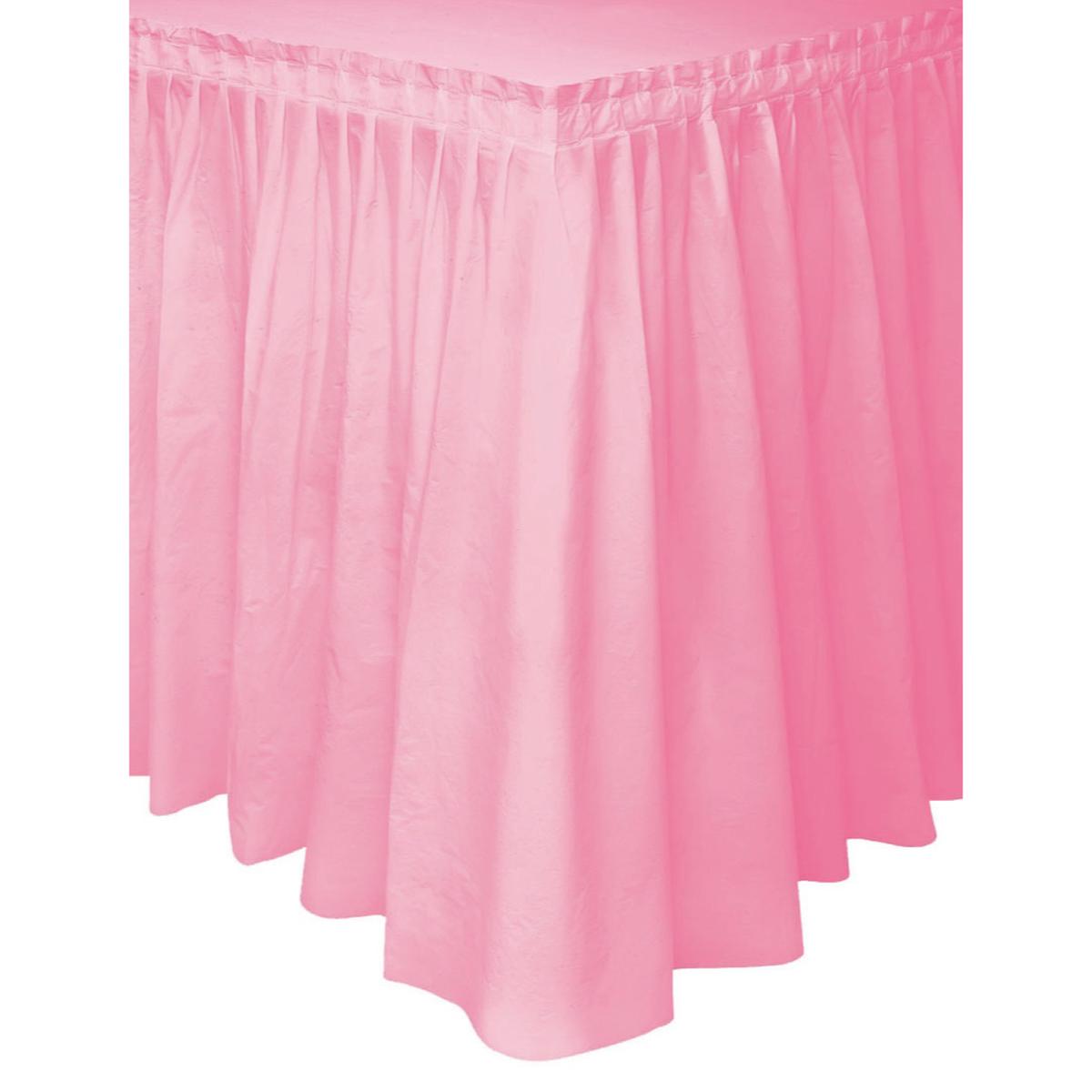 Lovely Pink Plastic Tableskirt 73cm x 4.3m