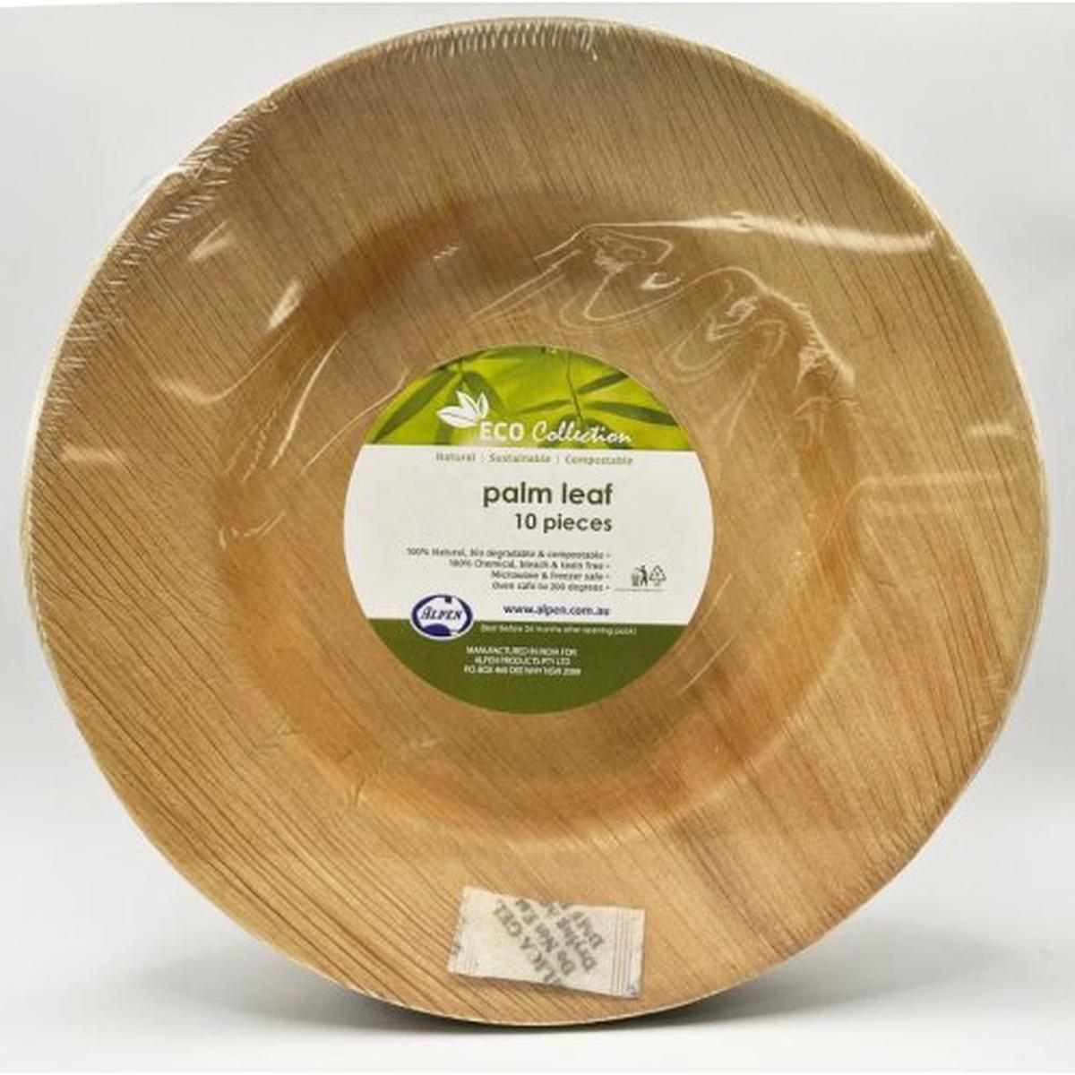PALM LEAF ROUND BOWL 9in PK10