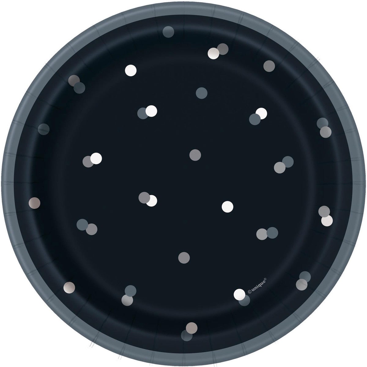 Paper Plates Black And Silver 8pk 7in