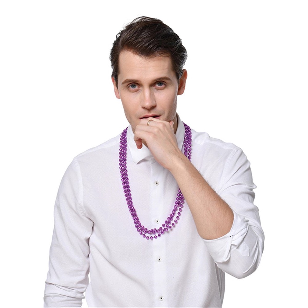 Party Necklace-Purple 3pk 80cm