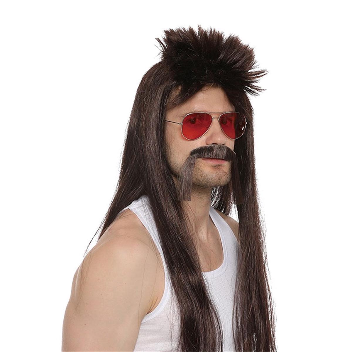 PARTY PLANET TRUCKER WIG & MOUSTACHE
