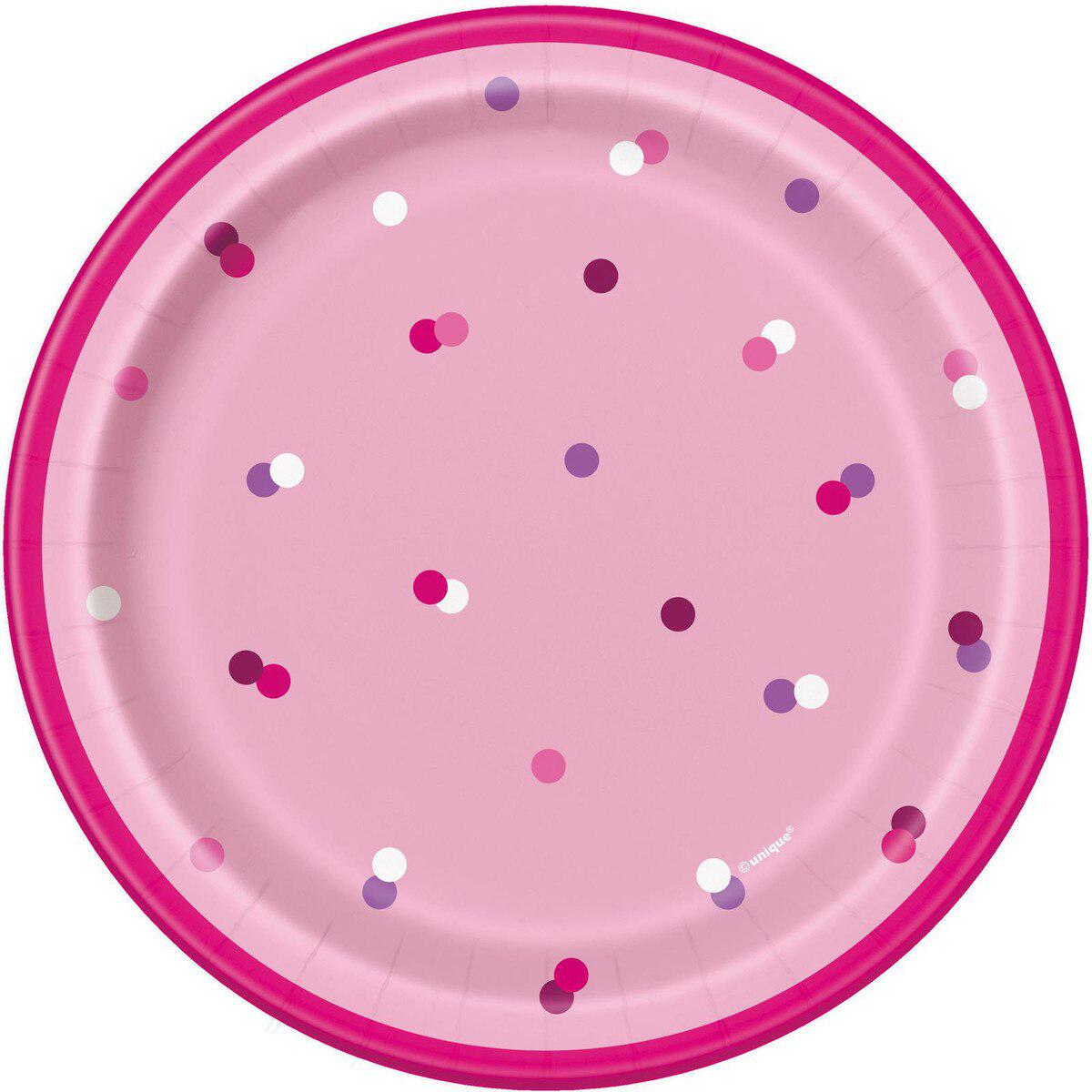 Pink Dot 8 x 18cm (7") Paper Plates