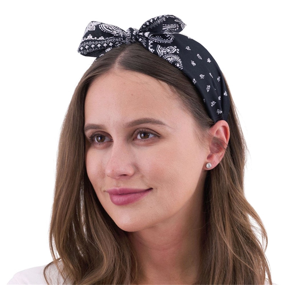 Retro Printed Headband-Black