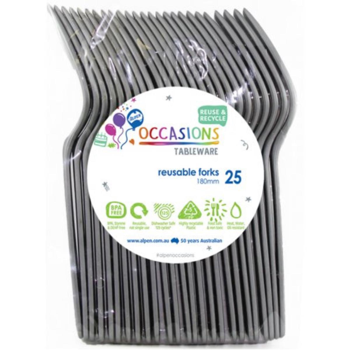 Reusable Forks Silver 18cm 20Pk